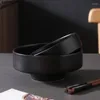 Bowls Japanese Style Ceramic Tall Rice Bowl 6 Inch Black Frosted Snack Dessert Salad El Restaurant Tableware Kitchen Ornaments