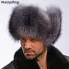 Bérets de haute qualité de luxe chapeau de fourrure hommes casquette chaude oreille protéger hiver printemps voyage ski