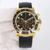 Herenkijk u1 zwarte ronde panda schijf Ditongna vouw buckle 904L roestvrij staal krasbestendig blauw kristal kleine tweedehands automatische machine montre de luxe