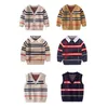 Pullover 1-8t småbarn barnpojke tröja våren vinterkläder varm topp långärmad plädflicka mode gentleman stickkläder 221128