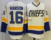 Maglie da hockey Jeff Hanson 18 Steve 17 Jack 16 Dunlop 7 Jersey Blu Bianco Colore Taglia S-XXXL Uomo cucito