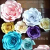 Ghirlande di fiori decorativi Addensamento Fiore di carta Decorazione di cerimonia nuziale Enorme rosa Vetrina 3D Fiori manuali Festa Su Dhwme