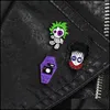 Pins Brooches Horror Doll Puppet Metal Enamel Brooch Purple Vampire Coffin Badge Pin Gothic Trendy Costume Backpack Jewelry Dhgarden Dhsm7