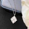 Collane S925 Pure Platinum New Four Leaf Grass White Shell Pendant Collana Fashion Women Sier Jewelry Wholale