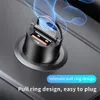 Mini 12V-24V Car Charger Type C QC 3.0 4.0 PD 3.0 22.5W Fast Charging USB Phone Cigarette Lighter Socket VL131-3