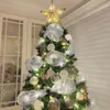 クリスマスの装飾26cm 10ヤードゴールドスライバーフラワーリースメッシュDIYクリスマスツリーリボンデコレーションウェディングギフト221125