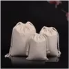 Storage Bags Cotton Linen Dstring Bag Portable Outdoor Travel Jewelry Plaything Canvas Storage Bags Wedding Party Favor Candy Sack 4 Dhnih