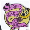 Pins Brooches Feminism Enamel Brooches Pin Fight Like A Girl Sailor Moon Magic Wand Badge Womens Brooch Clothes Bag Accesso Dhgarden Dhdwe
