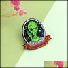 Pins broszki broszki obce astronauta ufo emalia spersonalizowana szpilka z wiodącym z badaczy kosmicznych do torby broszka żydowca dhgarden dh7cr