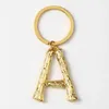 Women Keychain Alloy Big A-Z 26 Letras Titular da moda Fashion Bamboo Iniciais Charms Bag Pingente Acessórios Presentes de joias