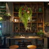 Los candelabros de imitación de plantas verdes que iluminan el arte industrial creativo son adecuados para restaurantes, cocinas y salas de estar