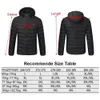 Men's Down Parkas NWE Men Winter Warm USB Heating Jackets Smart Thermostat Pure Color Hooded Heated Clothing Waterproof 221124