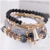 Bracelets De Charme Bohême Bracelet Perles De Cristal Bracelets Bracelets Pour Femmes Bijoux Gland Charme Femme Mtilayer Ensembles Drop Delivery Jewe Dhsl0