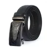 Belts Men Belt Male Genuine Leather Strap Automatic Buckle Black Coffee Men's Cummerbunds Cinturon Hombre