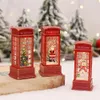 Garden Decorations Xmas Phone Booth Ornaments Vackra telefon Booth Desktop Ornament Cartoon Design Christmas Table Decoration 221126