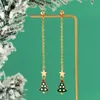 Cuelga la lámpara nueva moda árbol de Navidad colgante pendientes colgantes encanto metal borla larga estrella fiesta de Navidad regalo joyería de las mujeres