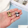 Pins broches cartoon dieren shar peg voor vrouwen panda met pistool broche party metal schilderij glazuur badge mode mode creat dhrps