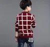 Pullover Autumn Winter England Style Kids Boy Plaid tröja Päls Barnkläder Baby Jacquard Cotton Boys 4-10Y 221128