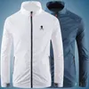 Golf Tshirts Kläder Mens bär menjackor Sport Stand Collar Long Sleeve Zipper Coats tunna och lätta höstkläder 2211282096688
