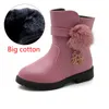 Stivaletti alla caviglia per ragazze Inverno Bambini Scarpe in cotone per bambini Plus Velluto Caldo Neve Csual Pelle 221128