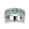 Wedding Rings Gifts Couples Fashion Set With Emeralds Zircon For Women Men Accessories Classic Jewelry Items