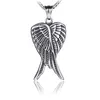 Angel Wing Pendant Halsband Ancient Silver Rostfritt stål Fjäderhalsband för kvinnor Män Fashion Fine Jewelry