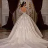 2023 Lentejuelas completas Bling Vestido de fiesta Vestido de novia Sheer Jewel Neck Vestidos de novia de manga larga BC14692 GB1128s213a