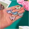 Pins Brooches Insect Series Alloy Brooch Set Cute Pink Butterfly Enamel Pins Creative Animal Brooches 5Pcs Paint For Girls Denim Sh Dh6Rq