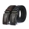 Belts Men Belt Male Genuine Leather Strap Automatic Buckle Black Coffee Men's Cummerbunds Cinturon Hombre