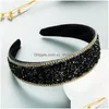 Fasce per capelli di lusso coreano color mosca fascia di cristallo elegante strass scintillante con perline fascia per capelli a tesa larga ragazze diadema corone goccia de dhowl