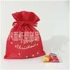 Сумки для хранения рождественская подарочная сумка для хранения для детей для детей красные свадебные сладости DSTRING Bags Нетканая ткань Высокий класс 1 8 -миллиардные капельницы Deli Dhihz