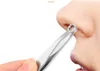 Factory Eyebrow Tools Stencils Nose Hair Trimming Tweezers Stainless Steel Eyebrow Trimmer Round Tip for Noses Sideburns Brow Body