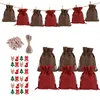 Juldekorationer 24 dagar adventskalender Xmas presentpåsar DIY Set Paper Stickers Christams Tree Hängande hängen för hem 221125