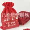 Сумки для хранения рождественская подарочная сумка для хранения для детей для детей красные свадебные сладости DSTRING Bags Нетканая ткань Высокий класс 1 8 -миллиардные капельницы Deli Dhihz