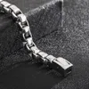 Mens Bracelet Huge Square Box Rolo Chain Stainless Steel Bangle Hip-Hop Jewelry for Gifts 72g Weight 10mm 8.5inch