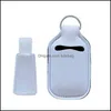 FEVERIￇￃO A Favor de Sab￣o L￭quido Branco 30ml Keybuckle Bottles Sleeve Keychain Neoprene Hand Striter Keyring sem garrafa Dhekw port￡til