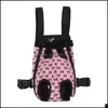 Coprisedili per auto per cani New Fashion Dog Cat Pet Puppy Carry Front Carrier Borsa per zaino da esterno con simpatico motivo Bowknot Supporto per Sal Dhte3