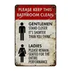 Toilet Safety Sign Metal Painting Funny Bathroom WC Lavatory Toilettes Restroom Toilet Hotel Wall Art Decoration 20cmx30cm Woo