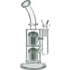 Straight Glass Bong with Double Tree Perc Colorful Dab Rigs Shisha 18.8mm Female Smoking Pipes