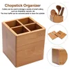 Kitchen Storage Home Countertop Drain Hole Cutlery Utensil Holder Assemblable Chopstick Organizer Bamboo Dividers Fork Spoon