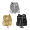 Evening Bags Fashion One-shoulder Messenger Bucket Bag Silver Sequined Women Crossbody Purses And Handbags Luxury Designer