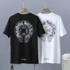 Lyxiga herr mode t-shirt märke ch han toppar tees män kvinnor sanskrit brev tröjor kort ärm hästsko par t-shirts klassiska cross unisex tee tshirts vu6t