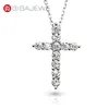 Gigajewe Total 1.1CT 3MMX11 Ronde Cut D VVS1 Moissanite hanger ketting 925 Silver Christian Religious Cross Girlfriend Gift GMSN-026