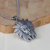 Indian Head Portrait pendant Necklace Ancient Silver Stainless Steel Necklaces for women men hiphop Fine Fashion Jewelry