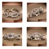 Anelli di banda Anelli di eSigner Fashion per donne Gioielli ad anello di cristallo con consegna di gocce in pietra di diamante CZ DHLZR
