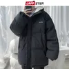 رجال أسفل باركاس Lappster Y2K Harajuku Fleece Winter Bubble Coat Windbreaker كوريا ستار سترة سترة سترات سوداء مقنعين 221129