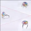 Fedi nuziali Gioielli Peridoto Tanzanite Rosa Amethys Zaffiro Granato Topazio Matrimonio Solido 925 Sterling Sier Ring Drop Delivery Dhgarden Dhroi