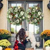 Decoratieve bloemen 2023 Thanksgiving krans kerstdecoratie Garland raam