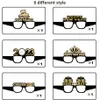 Party Decoration Happy New Year Paper Glasses Cheers 2023 Black Gold Eyeglasses Photo Props Merry Christmas Decorations For Home Xmas Decor