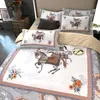 Ensembles de literie haut de gamme luxe coton égyptien ensemble exquis cheval imprimé housse de couette drap housse drap de lit roi reine taille 4 pièces 221129